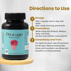Shrway Biotec Proeaze Herbal Capsules for Men | Prostate Health & Urinary Support | Ayurvedic Supplement with Giloy, Kachnar, Sudh Shilajeet & Vang Bhasam | Help to Relieve Urinary Issues | 60 Capsules