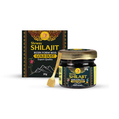 Shrway Biotec Shilajit Resin 20g | 500mg/Serving | Ayurvedic Shilajeet For Energy Booster, Increase Stamina, Muscle Growth | Infused with Gold | Supports Healthy Testosterone Level | Rich in Fulvic Acid